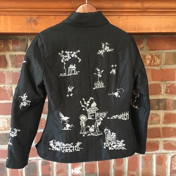 Ann Carson Silk Embroidered Quilted Jacket - Picture 6 of 6